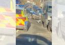 Police were called to Ryelands Street, Hereford to deal with a crash