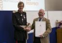 Lord Lieutenant of Herefordshire Edward Harley presenting the King’s Award for Voluntary Service to Paul Rone, chairman of the board of trustees, The Kindle Centre. 