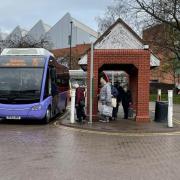 Sargeants' new electirc bus at Hereford City Bus station.        Picture: Sargeants