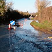 Flooding is still affecting the A438 near Tarrington