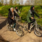 Afghan women in Hereford are provided with bicycles by the City of Sanctuary charity.