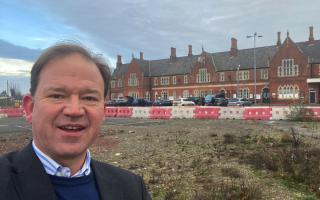 Jesse Norman MP at Hereford railway station