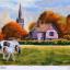PETER Manders’ painting of Weobley Church, against the autumnal tints in the trees, reminds us of the onset of winter. The 14th century tower and tall, slender spire is a familiar landmark from many miles around. The distinctive flying buttresses suppor
