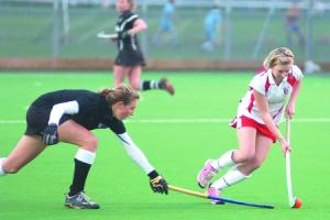 Amy Wilkins on the attack for Hereford against Cheltenham 2nd