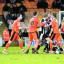 Flashpoint - Ryan Valentine (third from right) is about to get his marching orders after a stoppage-time flare-up.