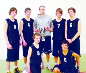 U16 winners were Fairfield, back row (left to right): R Brown, H Murphy, Steve Farmer (coach), D Barber and J Griffiths; front S James and H Walsh.
