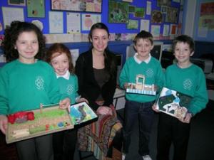 Pictured are, from left, Megan (aged eight), Ffion (eight), Rose Weedon, Rhydwyn (eight) and Liam (nine).