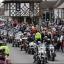 Crowds gather to show their support as bikers take part in a mass motorcycle ride through Wootton Bassett