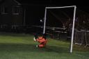 Steve Sarkodie making a save during the penalty shootout. Picture: Matt Cale
