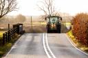 Tractor on UK road (stock image).