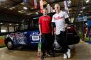 England white-ball captain Jos Buttler and former Philadelphia Phillies player Chase Utley (right) at The 108 to promote the MLB London series this summer (MLB Europe/Getty/Handout/PA)