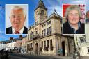 Cllrs Phil Pritchard and Estelle Bleivas were among those to leave the Welshpool Town Council meeting.