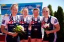 Mathilda Hodgkins-Byrne (second from left) helped Great Britain claim bronze at the European Championships. Photo: Naomi Baker