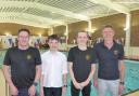 Preparing for the national swimming meets are (l-r) Rob Young, Luke Hopkins, Oliver Jones and Duncan Loraine