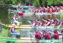 The start of the dragon boat racing finals.