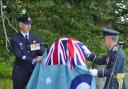 WO Rodney Wallace Royal Australian Airforce & Air Vice Marshall Michael Smart Retd. unveil the Memorial (John Platts)