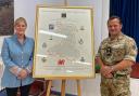 Clare Villar's artwork was presented to the 160th Welsh brigade