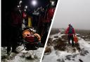 A walker has been carried to safety from Black Hill near Craswall after slipping and injuring his knee. Picture: Longtown Mountain Rescue Team