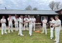 Burghill, Tillington and Weobley overseas player Ben Hawkes and recent signing Mohammed Hassan were presented with their club caps during the tea interval.