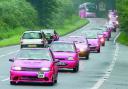 A previous Pink Car Rally in Herefordshire.