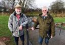 Tony Higgins (left) and Bob Hargreaves of the canal trust, at the canal's Aylestone Park, Hereford stretch