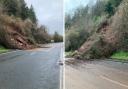 The landslip happened on the A40 in February
