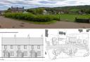 The Longtown field, subject of a renewed development bid, and below, plans of what the proposed scheme would look like