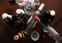 Stock image of alcohol bottles