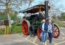 Andrew and Sue Howell next to the 'Lady Sarah' steam engine