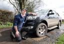 Oli Whittall is unimpressed with repairs to a pothole0ridden road near his home