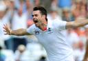England bowler James Anderson celebrates taking the final wicket to seal a First Test win in the Ashes against Australia.