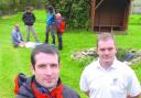 Mr Young (left) with Dr Malcolm Russell during the Surviving Adventure course at Prometheus Medical. 084429-1