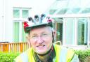 Councillor Brian Wilcox on a cycling safety course.
