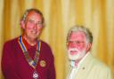 Rob Soutar (left) takes over from Ron Giles as the City of Hereford Rotary Club president.