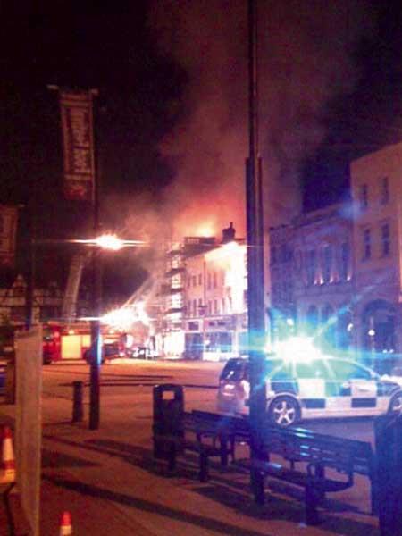 The fire at its fiercest from the accessorize corner of town about 6.30am - 7.30am. Photo by Rikki Adjei.