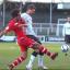 Hereford's Sean Canham is tackled by Josh Gowling.
