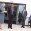 (l-r), Lady Darnley (Lord Lieutenant of Herefordshire), Mark Curtis (Chairman of Trust) & Simon Henderson (Head of Cancer Environment) speak to guests at the opening.