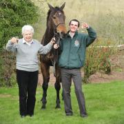 File photo dated 05-04-2009 of Grand National winner Mon Mome with winning jockey Liam Treadwell and owner Vida Bingham at Venitia Williams Stables, Kings Cable, Hereford. PA Photo. Issue date: Tuesday June 23, 2020. Grand National-winning jockey Liam