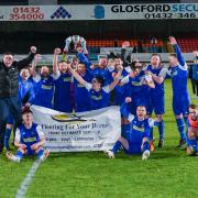 Hereford Lads Club celebrate winning the HFA County Challenge Cup. Picture: Will Cheshire