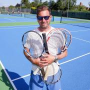 Head coach, Andrew Griffiths at the newly renovated courts at Hereford Whitecross tennis club.
