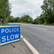 The A49 has been closed at Dinmore, between Hereford and Leominster, after a lorry carrying thousands of live chickens overturned
