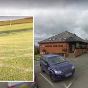 Vandals drove a car over the course at Kington Golf Club. Picture: Google Maps | Inset: Allan Williams
