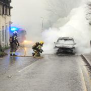 Firefighters have tackled a car fire between Ledbury and Malvern. Picture: Herefordshire Council/Balfour Beatty Living Places