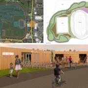 Layout and illustration of the planned Hereford Cycle Hub.