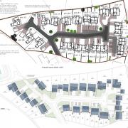 The new layout of the 27-home Madley scheme (below) would have less hardstanding and more gardens round the edge.