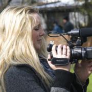 Shoot Out media trainee Martha Kelly filming a scene for the latest Shoot Out film.