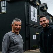 Dimitri Charalambous and Zac Zachariou outside The Fish House in Moreton-on-Lugg.              Picture: Michael Eden