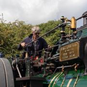 The driver working on a Foden steam engine at the Bromyard Gala 2022. Picture: Sofie Smith