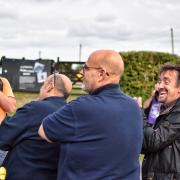 Richard Hammond, right, pictured during filming, has said sometimes he wishes he lived further from his car restoration business in Hereford