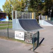 Ledbury's Recreation Ground Skatepark has undergone a refurbishment - before (bottom) and after (top). Picture: Rob Davies